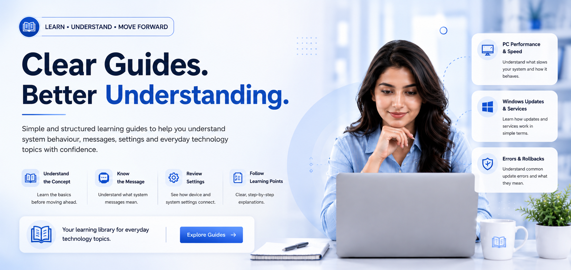 Driver learning and device guide banner